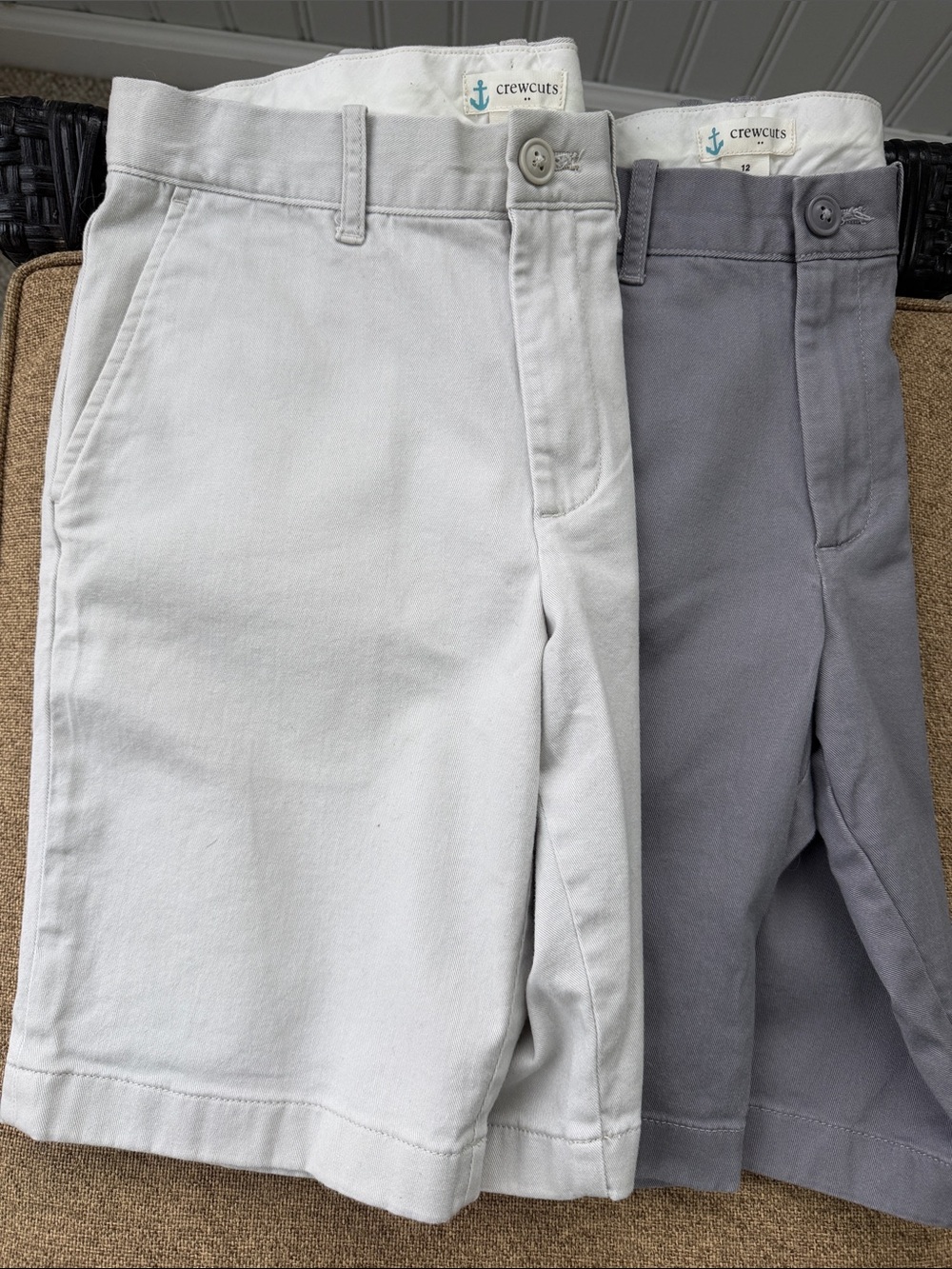 Crewcuts Boys Chino Shorts in Khaki and Slate Gray